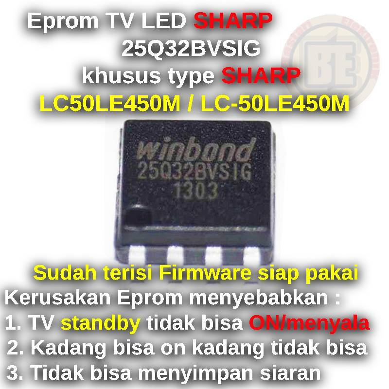 Ic Eprom Firmware TV SHARP LC50LE450M / LC-50LE450M