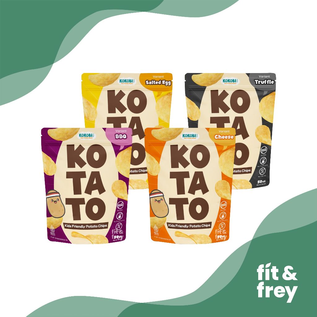 KOKOBI Kotato 50g - Keripik Kentang - Kids Friendly Potato Chips - Bbq / Cheese / Truffle / Salted E