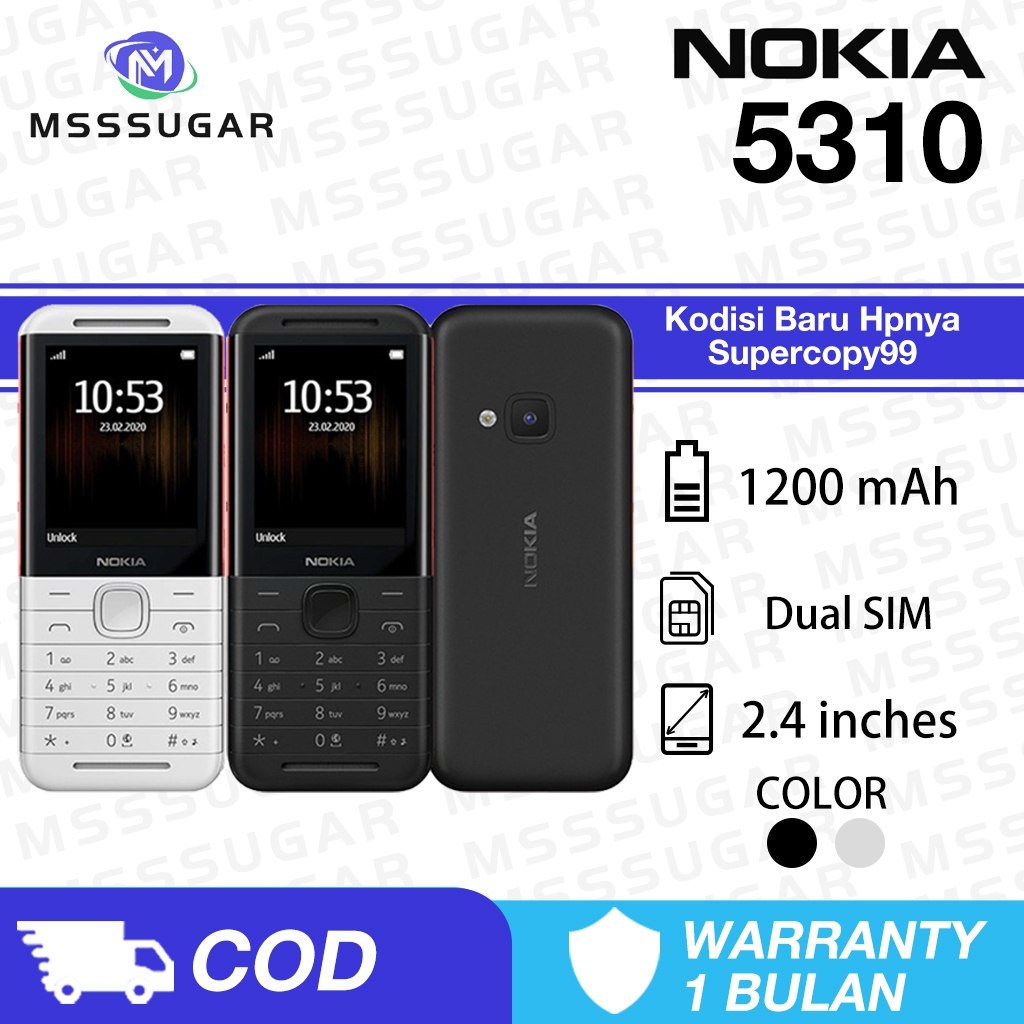 X61_ Cod Hp Nokia 5310 2020 Ponsel Tombol Dual Sim Expressmusic Baru