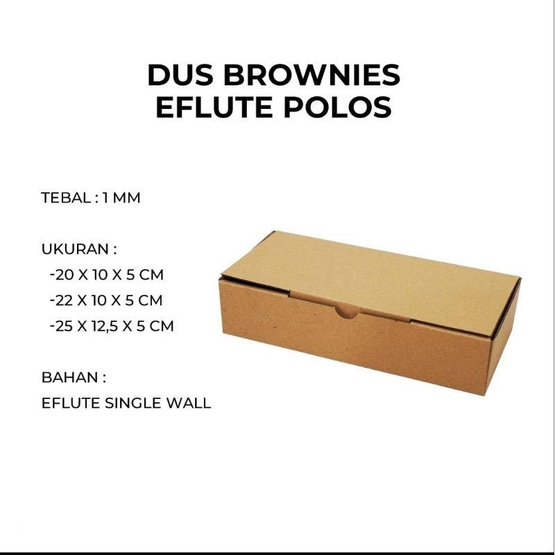 

[100pc] Box EFLUTE BROWNIES Polos / Window Kemasan Kotak Kado Packaging Snack Kardus 20x10x5 / 22x10x5 / 25x12,5x5