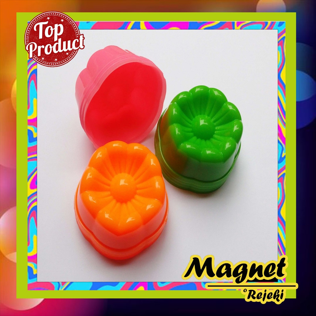 [12 Pcs]  Cetakan Kue Kukus Plastik Agar Jelly Puding Kue Putu Ayu Talam - Bunga Sakura