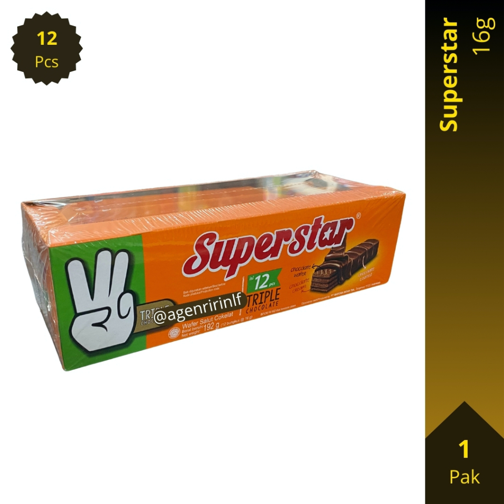 

Superstar Wafer Triple Chocolate Pak (16 gr x 12 Pcs)