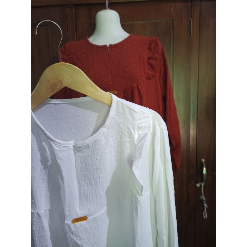 Gamis Ruby Kringkel Twotone Kerah Busui Kancing Tali Pita gamis kringkel uragiri dress crinkle uragi