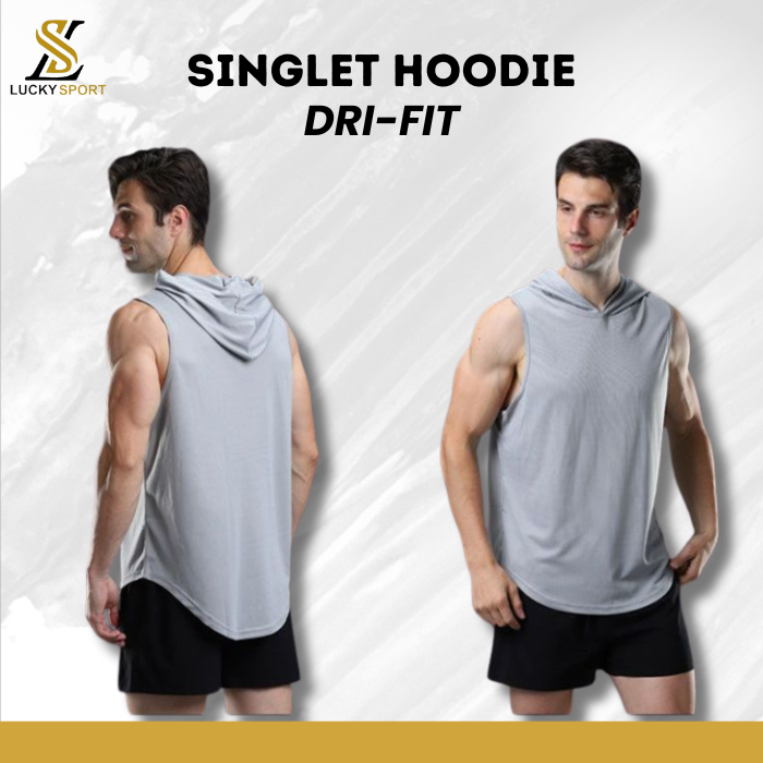 SINGLET GYM HOODIE | KAOS GYM FITNESS |BAJU TRAINING FITNESS PRIA | PREMIUM PRIA WANITA