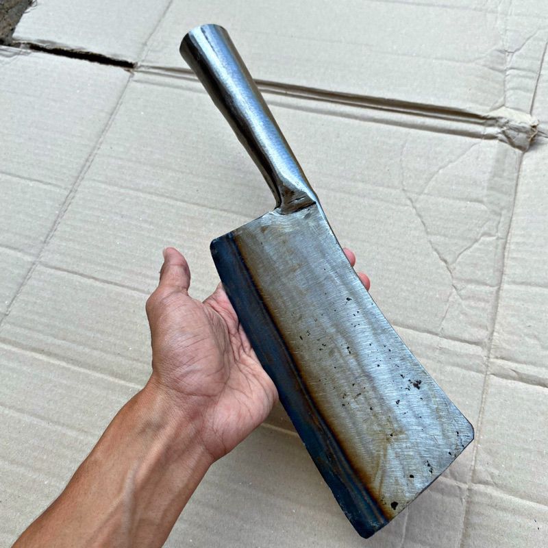 Pisau Cacah Baja Putih Sepuhan Super Tajam - Pisau Daging Bahan baja Per Full besi