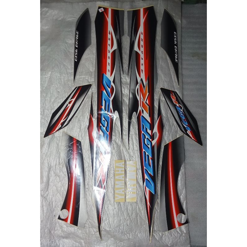 Striping stiker body kanan kiri full set Yamaha Vega R 2007/2008 New Original