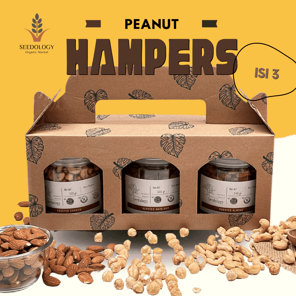 

Hampers Lebaran Paket Kacang 300gr isi 3 Almond + Mete + Hazelnut / Almond + Cashew / Toples