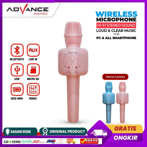 Advance Wireless Microphone Speaker AMS-08 Mic Bluetooth Karaoke