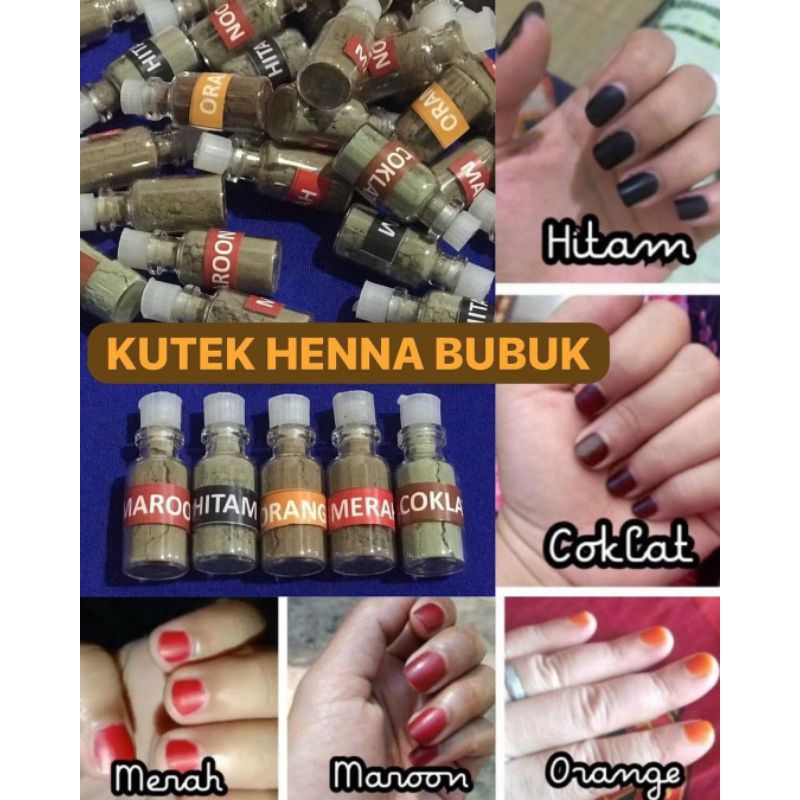 Kutek henna bubuk 3ml halal buat sholat/kutek henna import madinah