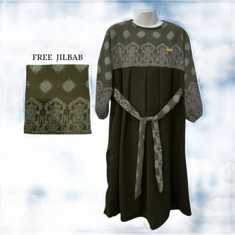 Fashion_Muslim_couple_ibu_anak_Seruty_Motif_set_Hijab