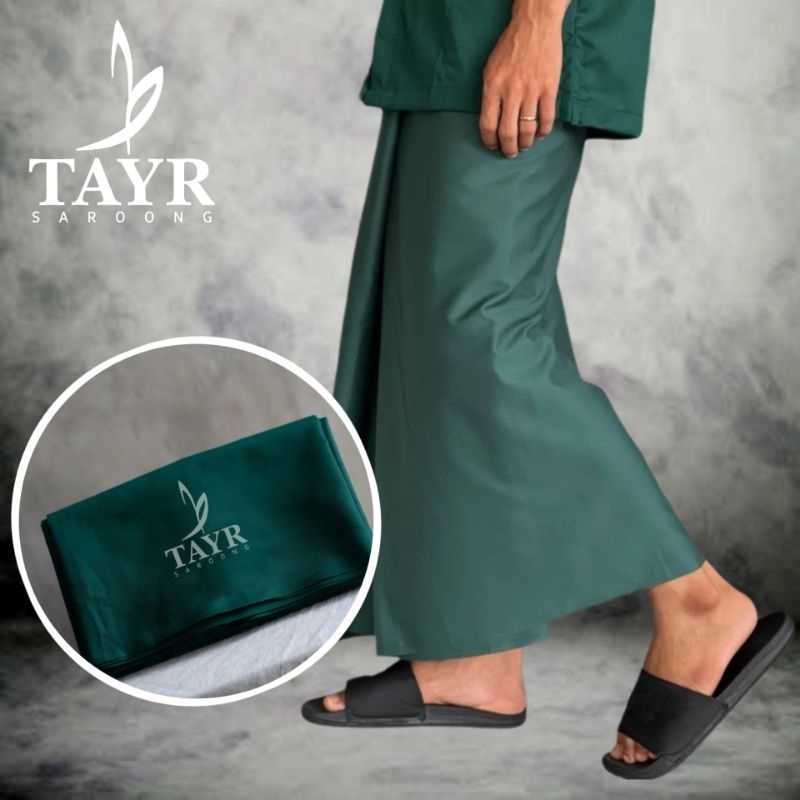 Sarung Polos Pria Dewasa (ط) TAYR - Hijau Botol - Bahan adem, lembut, dan tidak mudah kusut