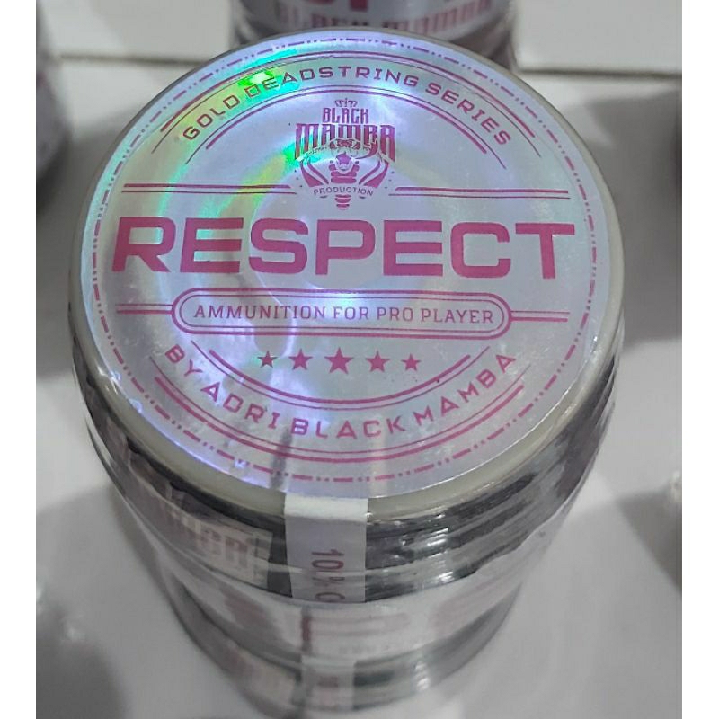 Gelasan BLACK MAMBA "RESPECT", MATOT, bahan GOLD by Sugoi Innovation, size 0.22, klos bonit 2000 yar