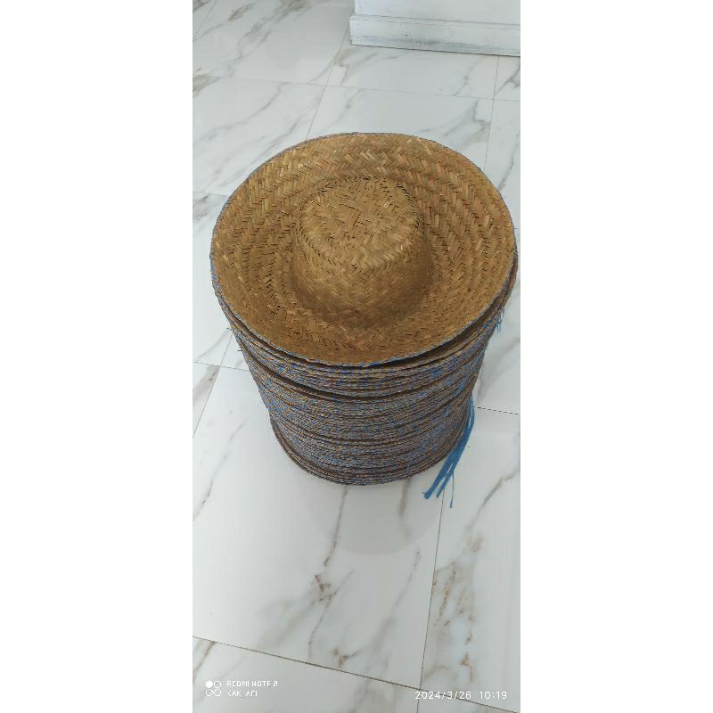 topi capel caping jerami daun pandan nelayan petani original alami organik