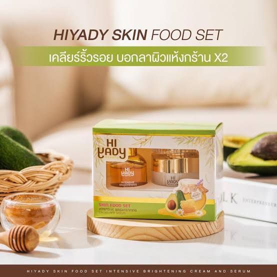 WHITENING ANTI AGING FLEK THAILAND HI YADY SKINFOOD SET INTENSIVE BRIGHTENING CREAM SERUM 1 SET SKIN