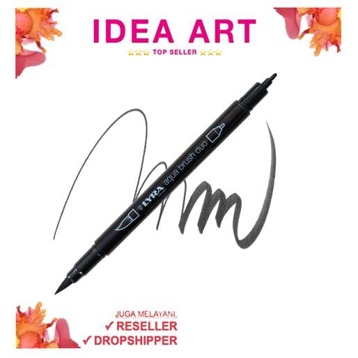 

Spidol Marker Dual Brush Pen Lyra Germany Aqua Brush Duo Permanent Black 6520099 - Satuan