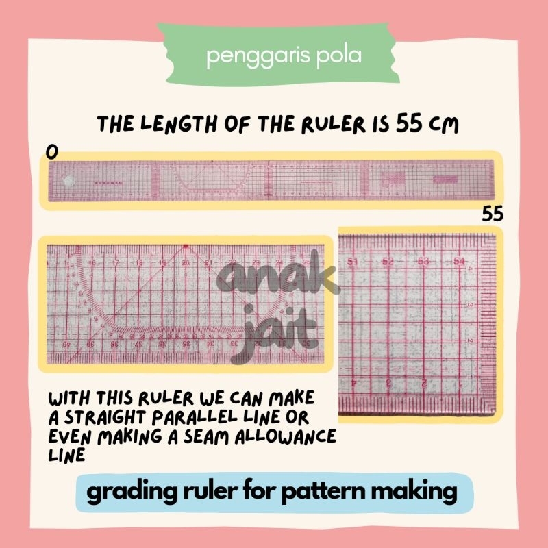 Penggaris Pola Jahit / Penggaris Jahit / Penggaris Pola Lentur / Alat Pola / Alat Jahit