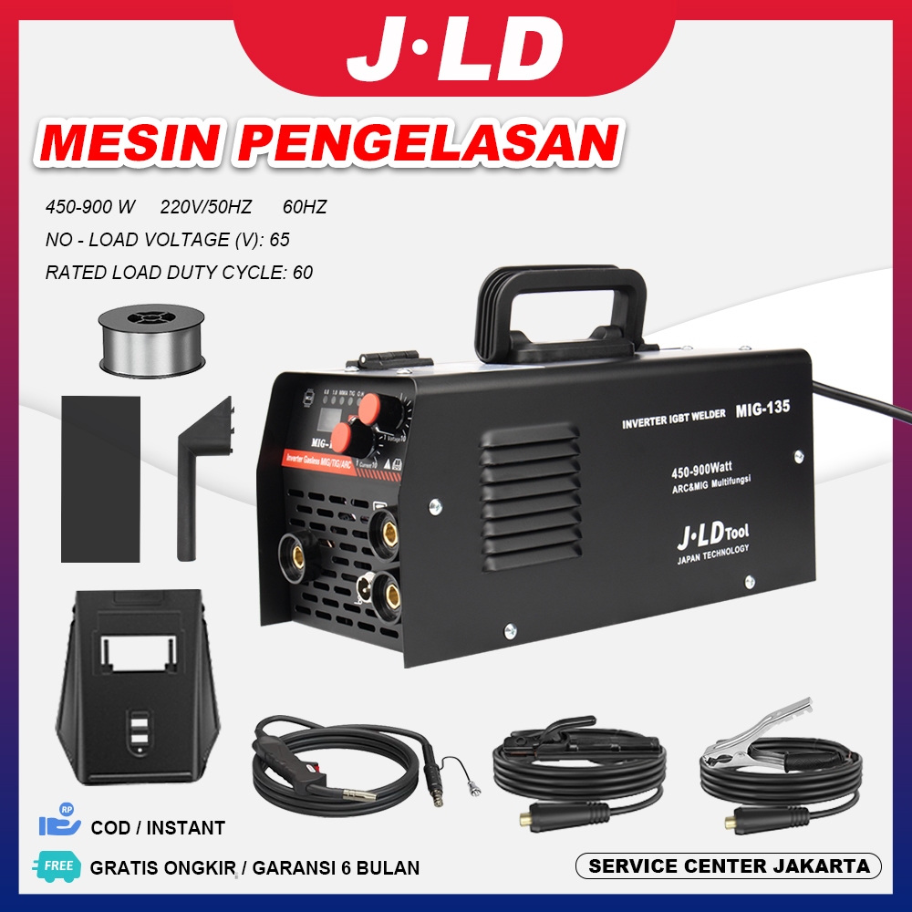 JLD  900W Mesin pengelasan  Mesin las Portable Tukang Las Listrik Mesin trafo las Welding machine Mesin Travo Las Listrik Inventer Mesin Trafo Las MIG-135