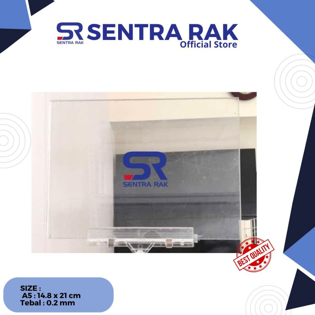 

Frame Acrylic A5 + Jepitan Besar Acrylic Clear -Jepitan Promosi Toko