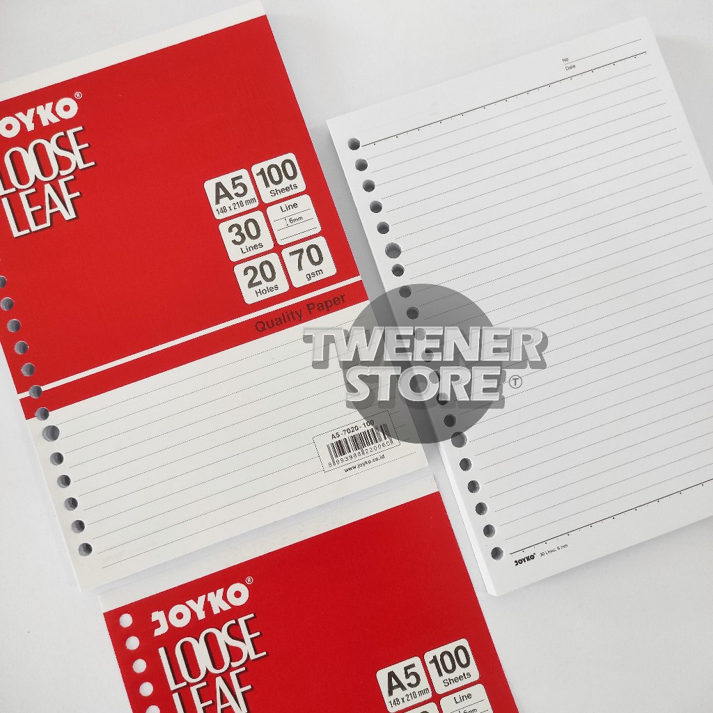 

[A5-GARIS] Joyko Loose Leaf A5 100 Sheets Lembar | Kertas Binder