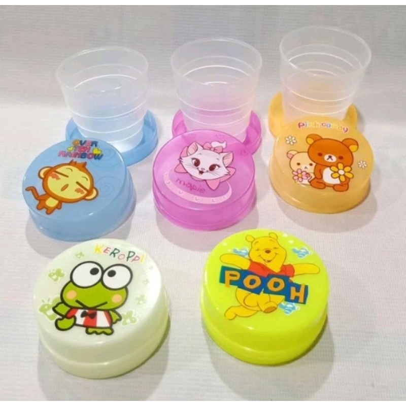 Gelas lipat/ gelas Portable anak/ gelas lipat anak lucu