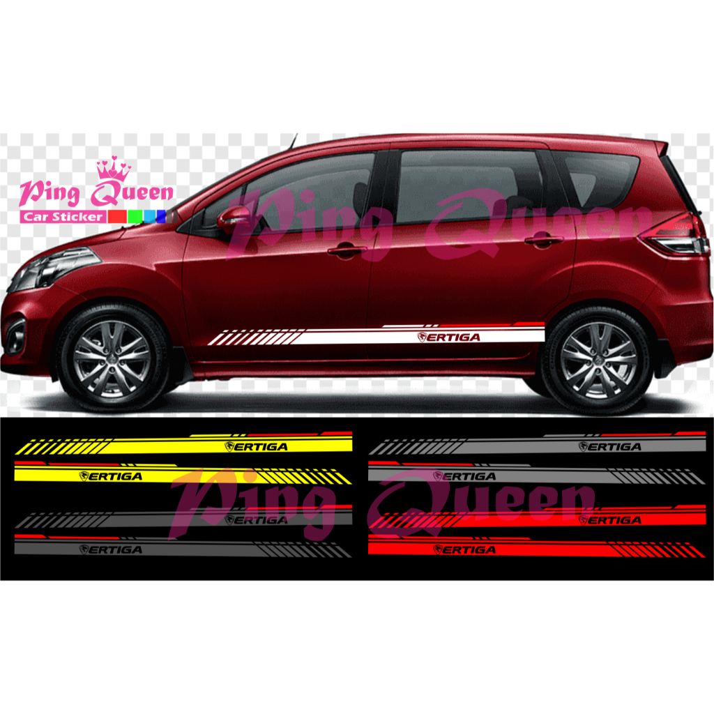 Sticker stiker mobil Ertiga striping sticker list mobil Proton Ertiga