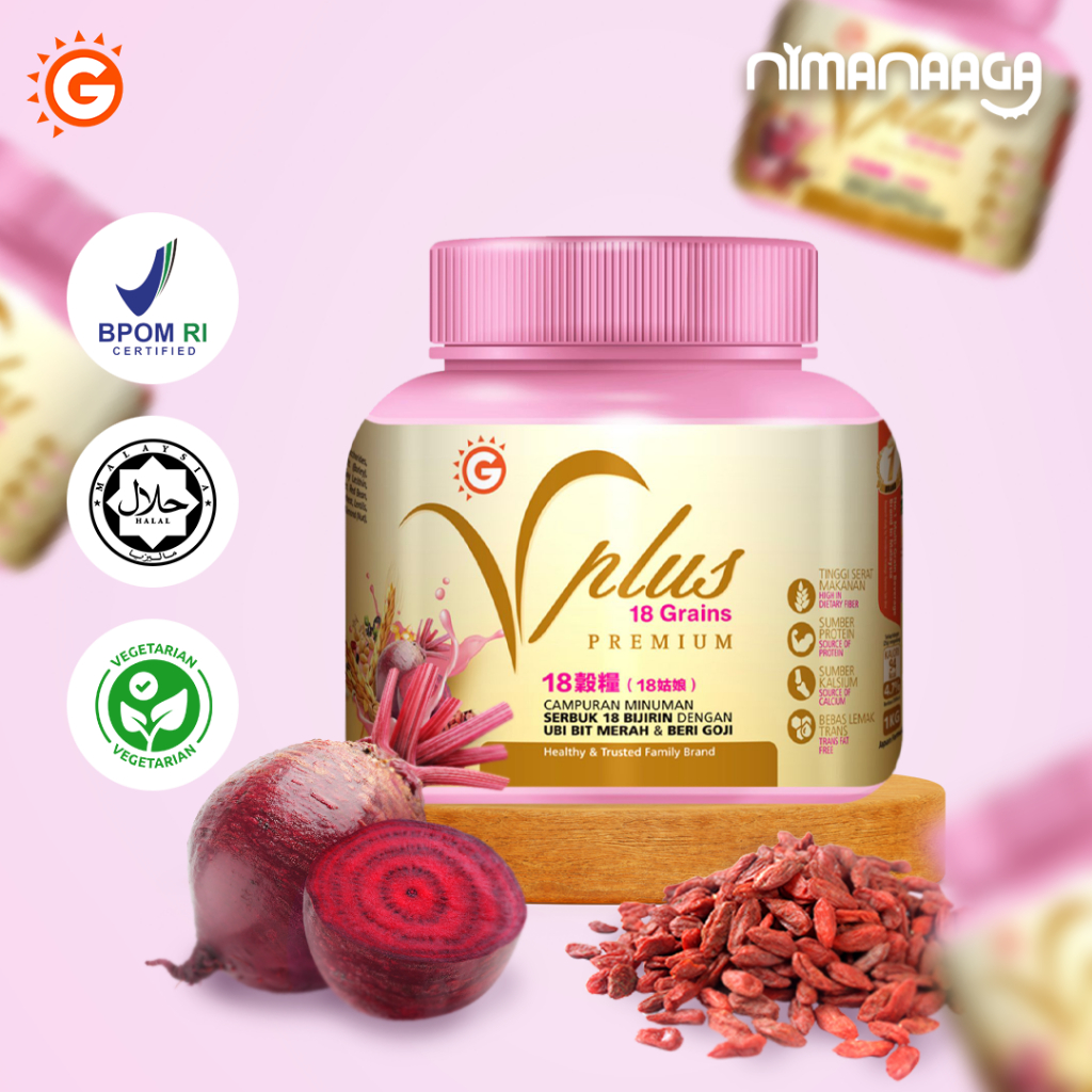 GoodMorning VPlus 18 Grains Premium Plant-Based Nutrition Multigrain Good Morning Powdered Beverage 