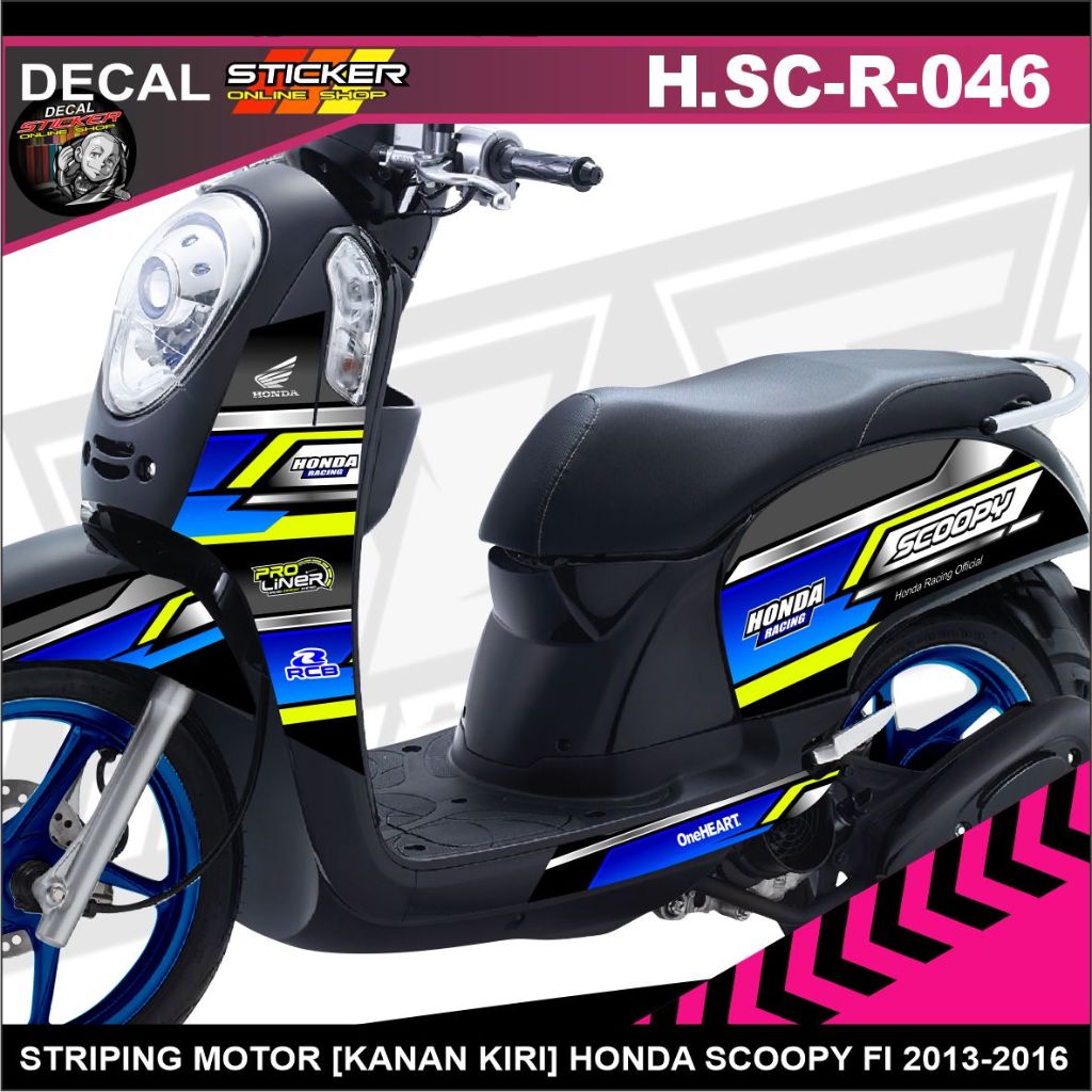 STIKER MOTOR HONDA SCOOPY FI 2013-2016 DECAL STRIPING CUSTOM RACING KEREN MURAH TERLARIS