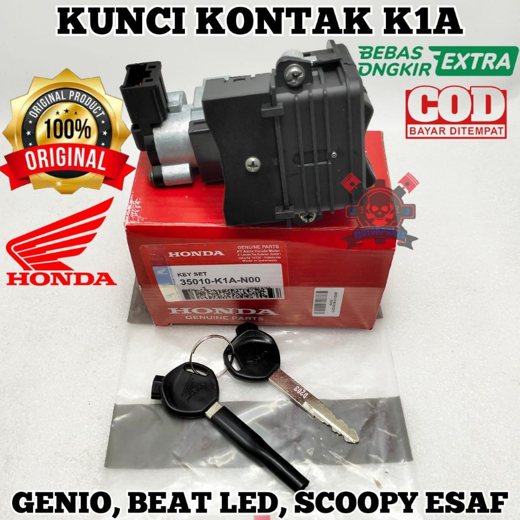 Kunci Kontak Honda K1A Konci Motor Set Genio Beat LED Scoopy New Beat Deluxe Key Set Kualitas Asli O