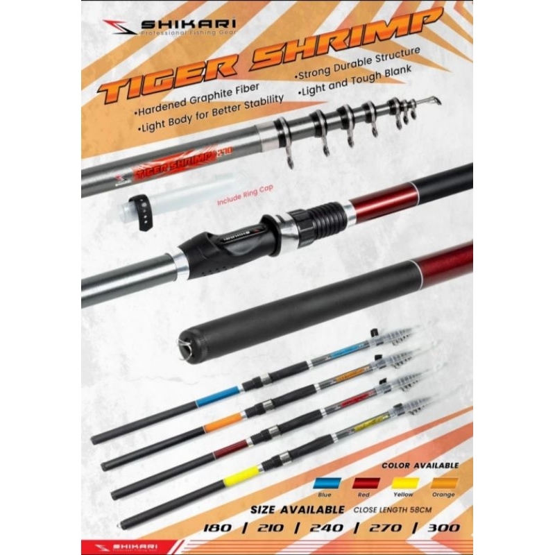 Joran Antena Lentur Sangat Sensitif Shikari Tiger Shrimp 180 210 240 270cm
