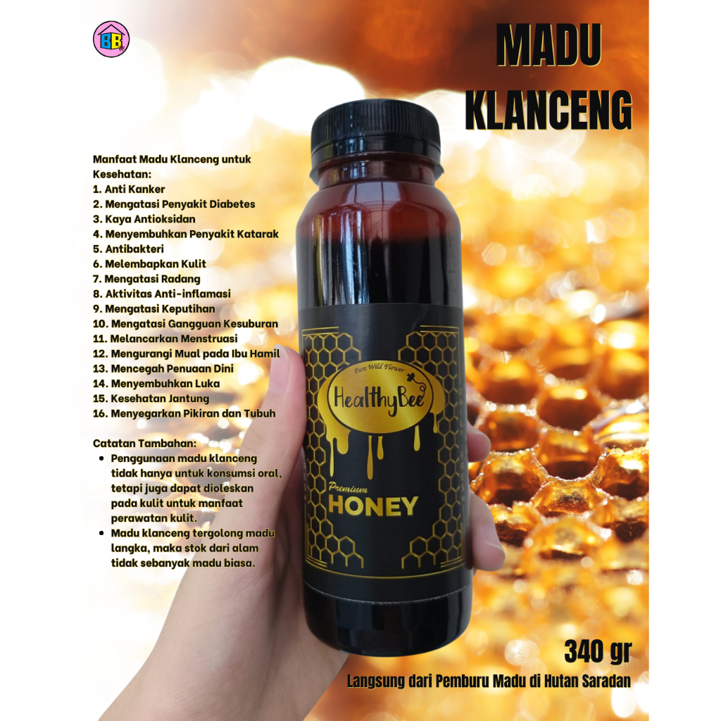 

Raw Honey Madu Klanceng Murni 340 Gr