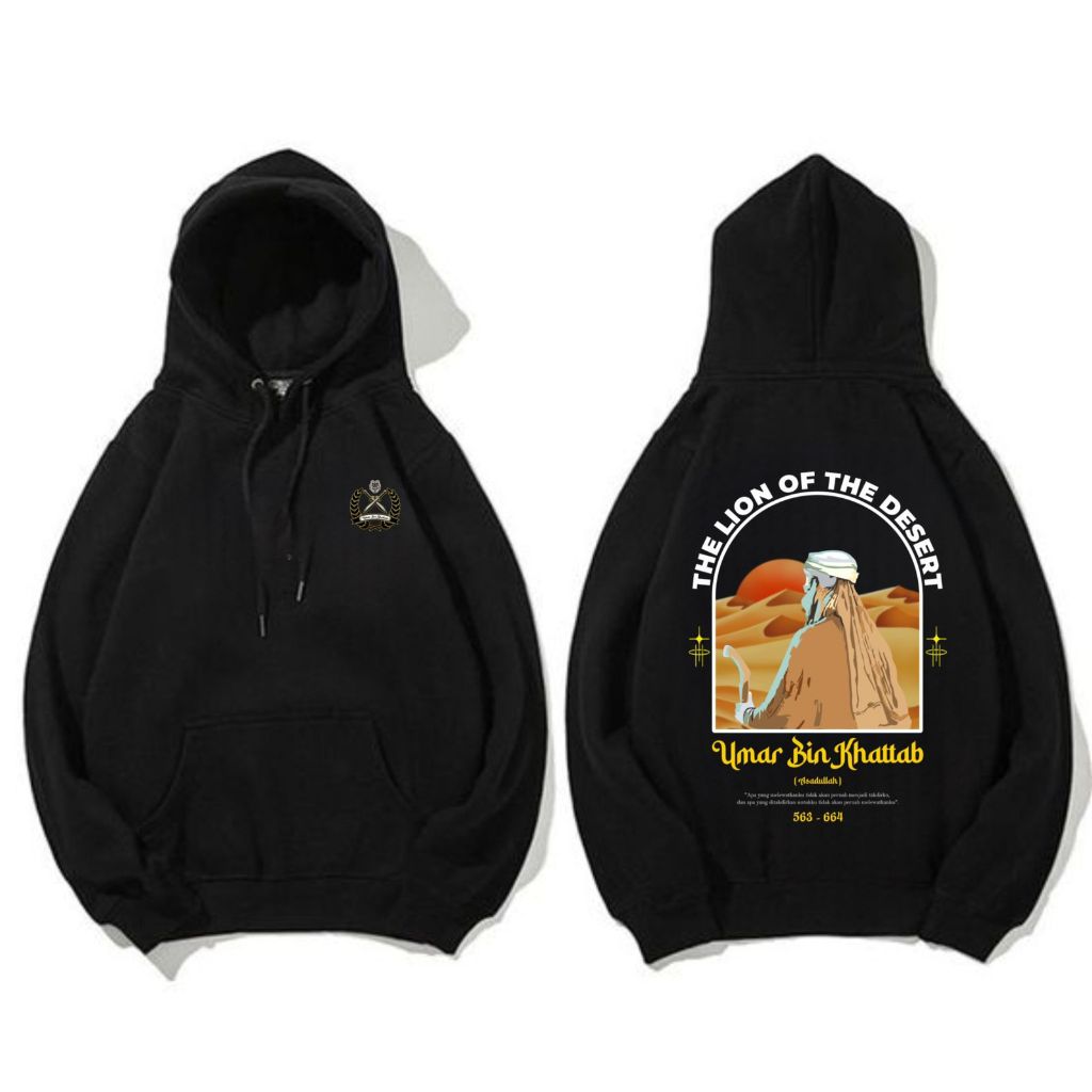 Sweater Hoodie The Lion Of Desert Umar Bin Khattab Fleece