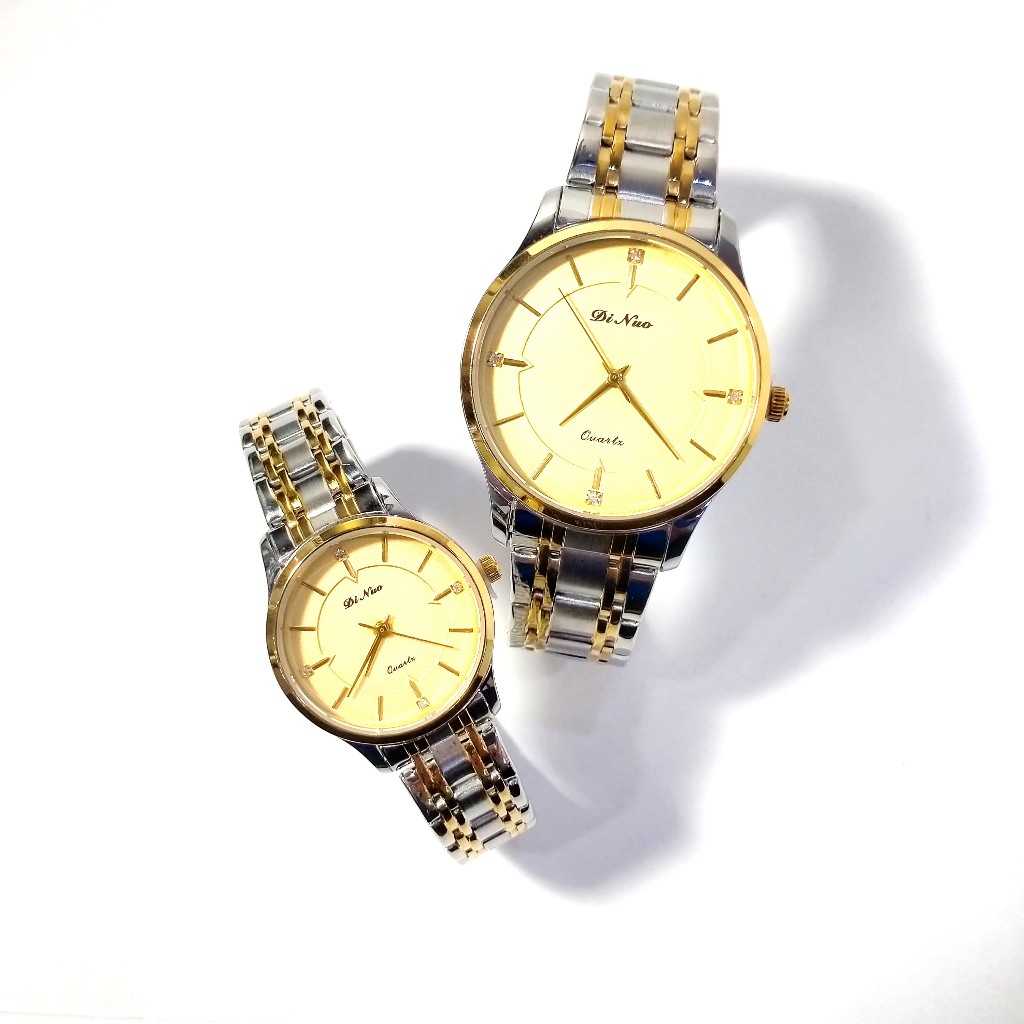 ANNYEONG HASEYO GIFT SHOP | Jam Tangan Couple DI NUO 5522G dan 5629L  - (AH) | Analog | Rantai Stain
