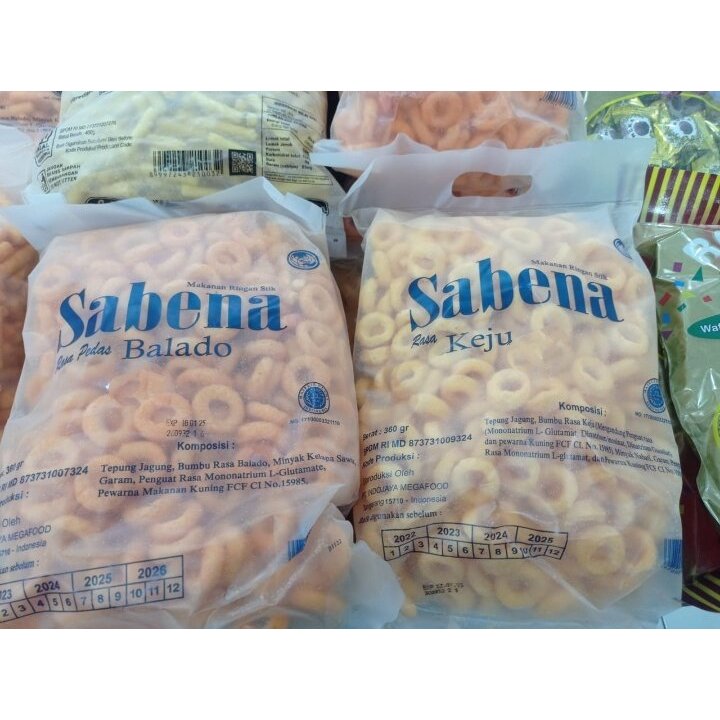 

Snack Sabena Ring 360g - Snack Ringan - Snack Lebaran - Kerupuk Lebaran - Kerupuk Sabena - Sabena Keju / Balado