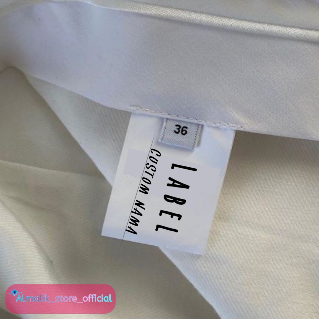 custom label hijab / label baju / label woven / label kaos jaket celana tas topi / lebel merk nama s