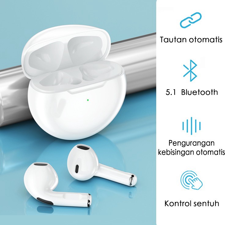 CD Headset Bluetooth PRO 6 TWS Bluetooth V51 with Charging Case