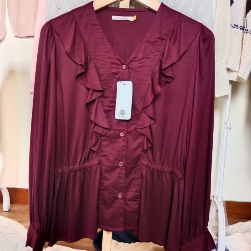 Blouse Ruffle Rayon Twill by Le Rosetz