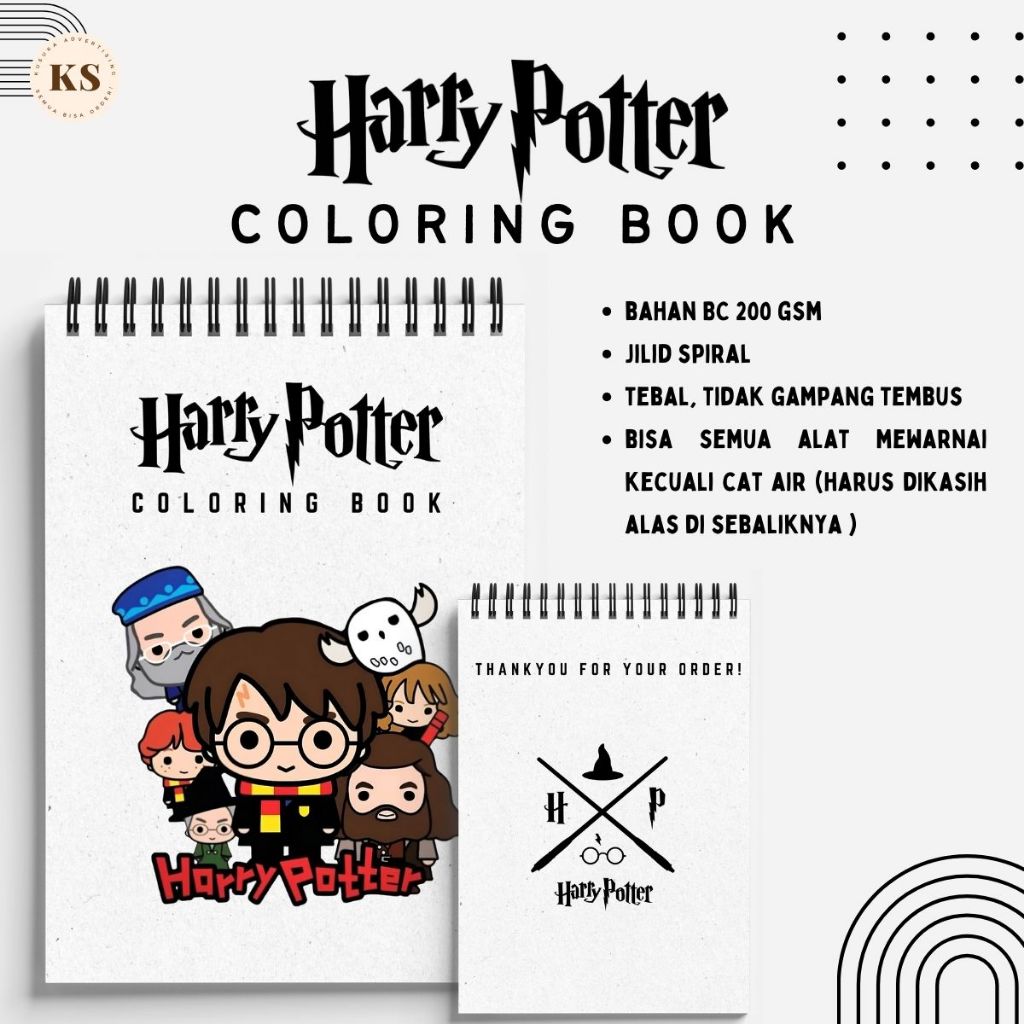 

HARRY POTTER Coloring Book Relaxation Healing Book Activity Buku Mewarnai Remaja Dewasa Aesthetic Kertas Tebal