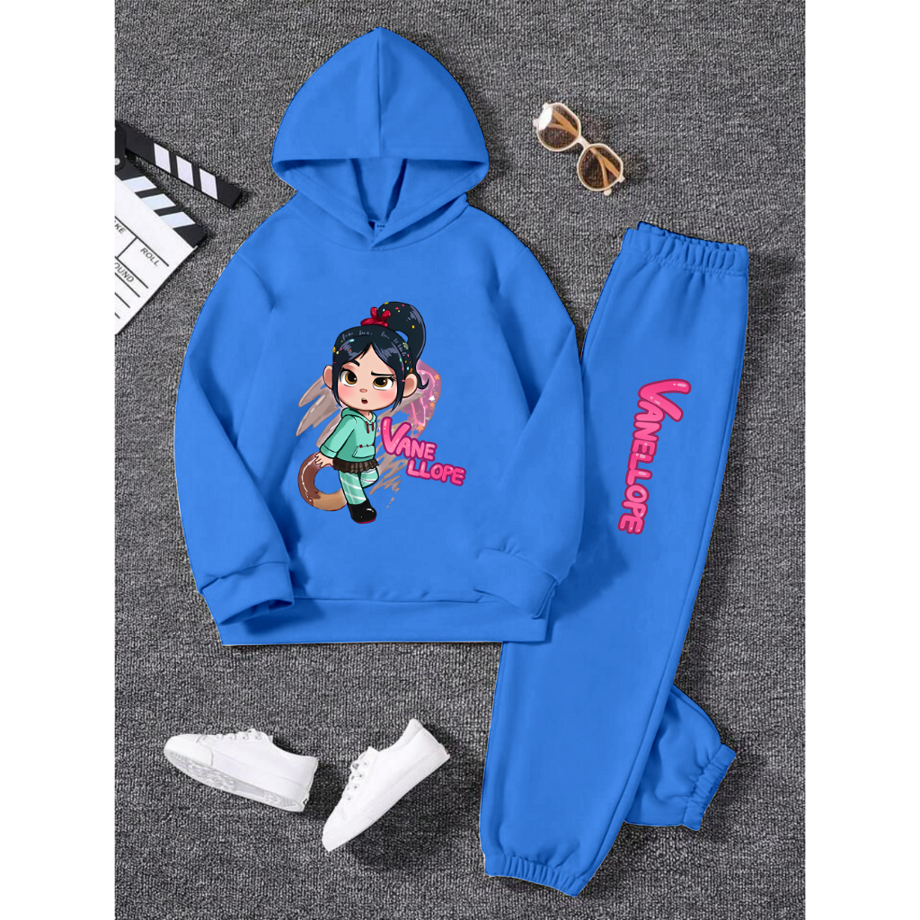 GG Setelan Sweater Hoodie Topi Anak Remaja Gambar Princess Vanellope