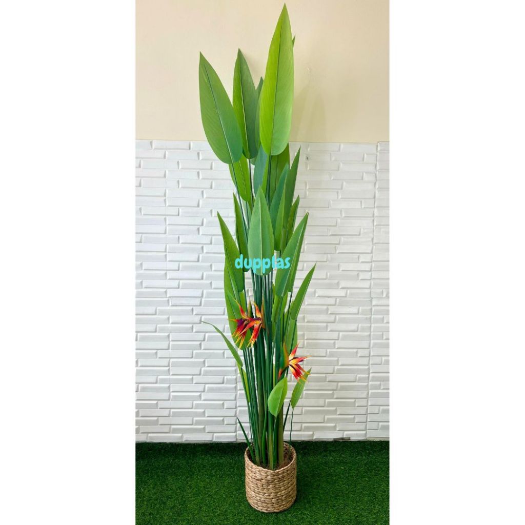 Pohon Artificial Tanaman Hias Heliconia Bird Of Paradise T210 Latex Cover Eceng Gondok Dekorasi Stud