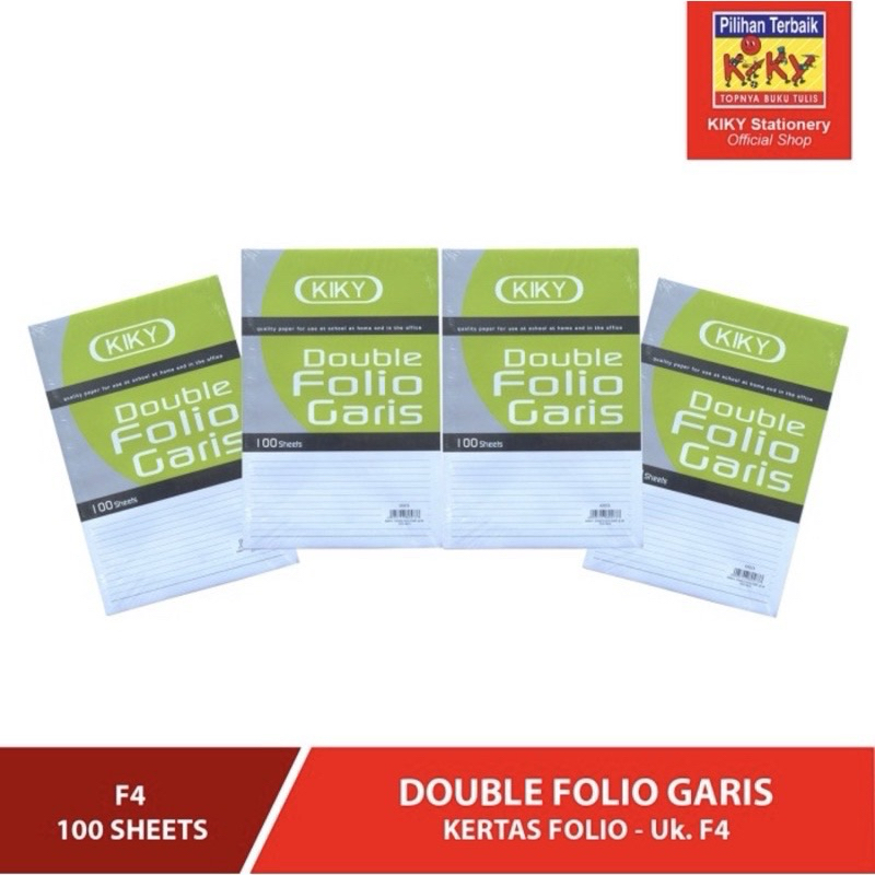

KERTAS DOUBLE FOLIO GARIS 100 LEMBAR KIKY (1 PACK)