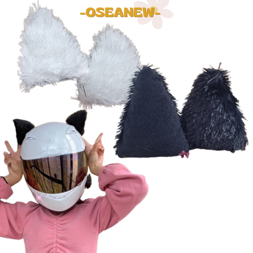 -READY-  Aksesoris helm kuping kucing isi 2 kuping kucing helm full bulu depan belakang Kuping kucin