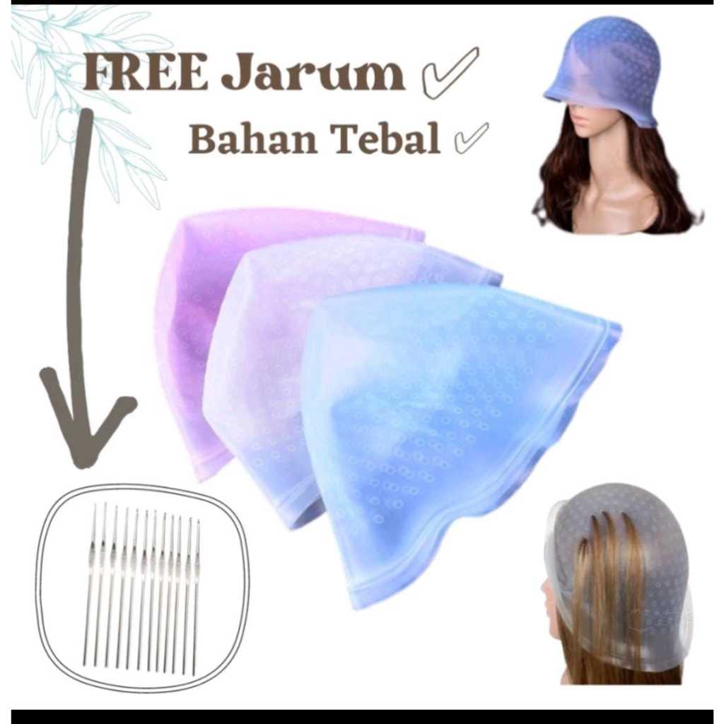 Topi Highlight Semir Rambut Bleaching Rambut Cat Rambut Magicap-topi semir