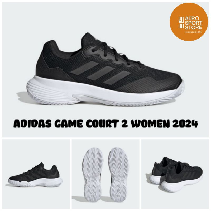 [ SEPATU TENIS ADIDAS GAME COURT 2 WOMEN / HITAM ]