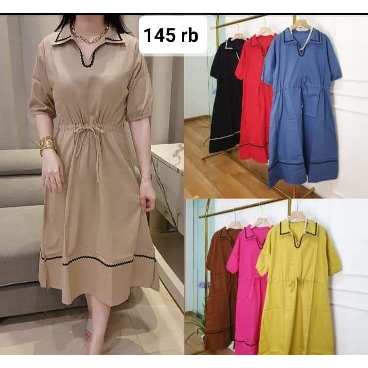 Dress Import Cotton Poplin Serut