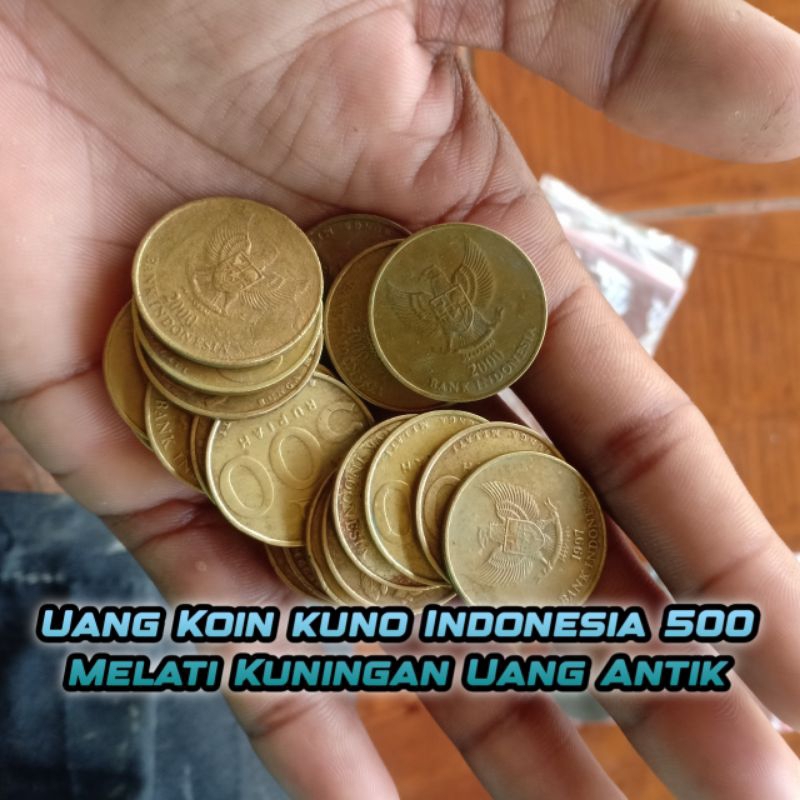 Uang Koin kuno Indonesia 500 Melati Kuningan Uang Antik