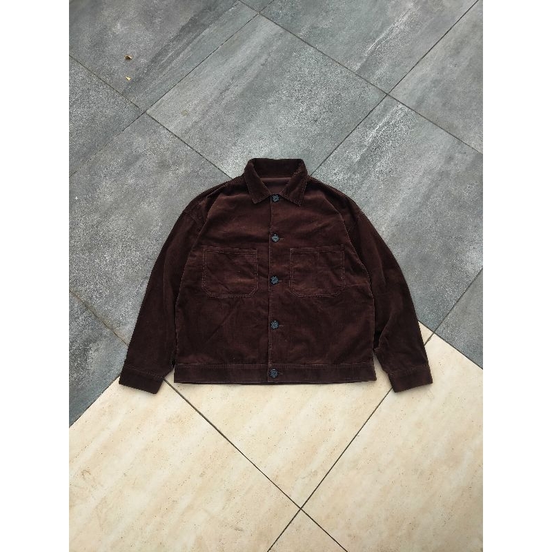 JACKET OUTER CORDUROY GU DARK BROWN SECOND BRAND ORIGINAL