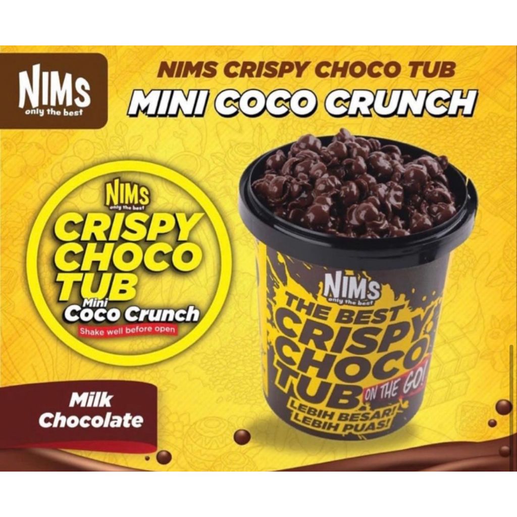 

NIMS Crispy Choco Tub N's Cereal Dark Chocolate 250gr Campuran Coklat Hitam dan Sereal Coklat Viral Malaysia Renyah Anti Melempem