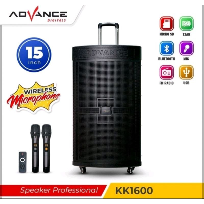 Speaker protable Bluetooht 15 Inch Kk1600 Advance