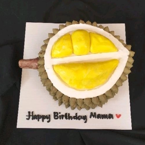 

desain cake durian 3 dimensi / cake ultah/ kue ulang tahun diameter 14