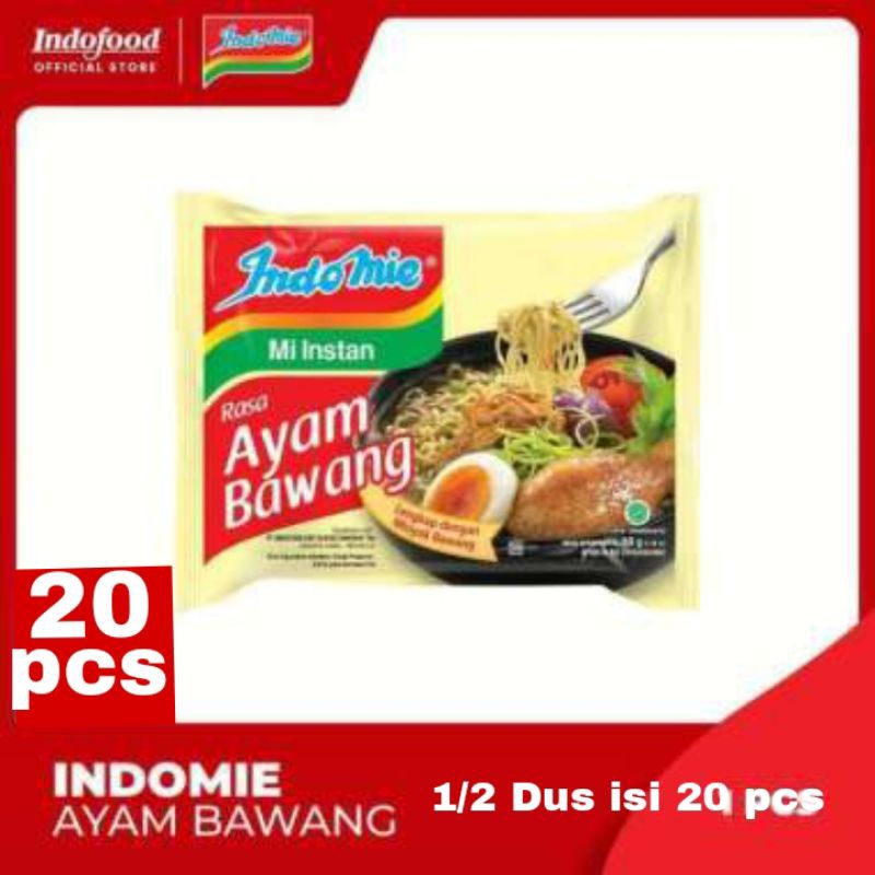 

Indomie Ayam Bawang Mie Instan 69 gr 1/2 Dus isi 20 pcs